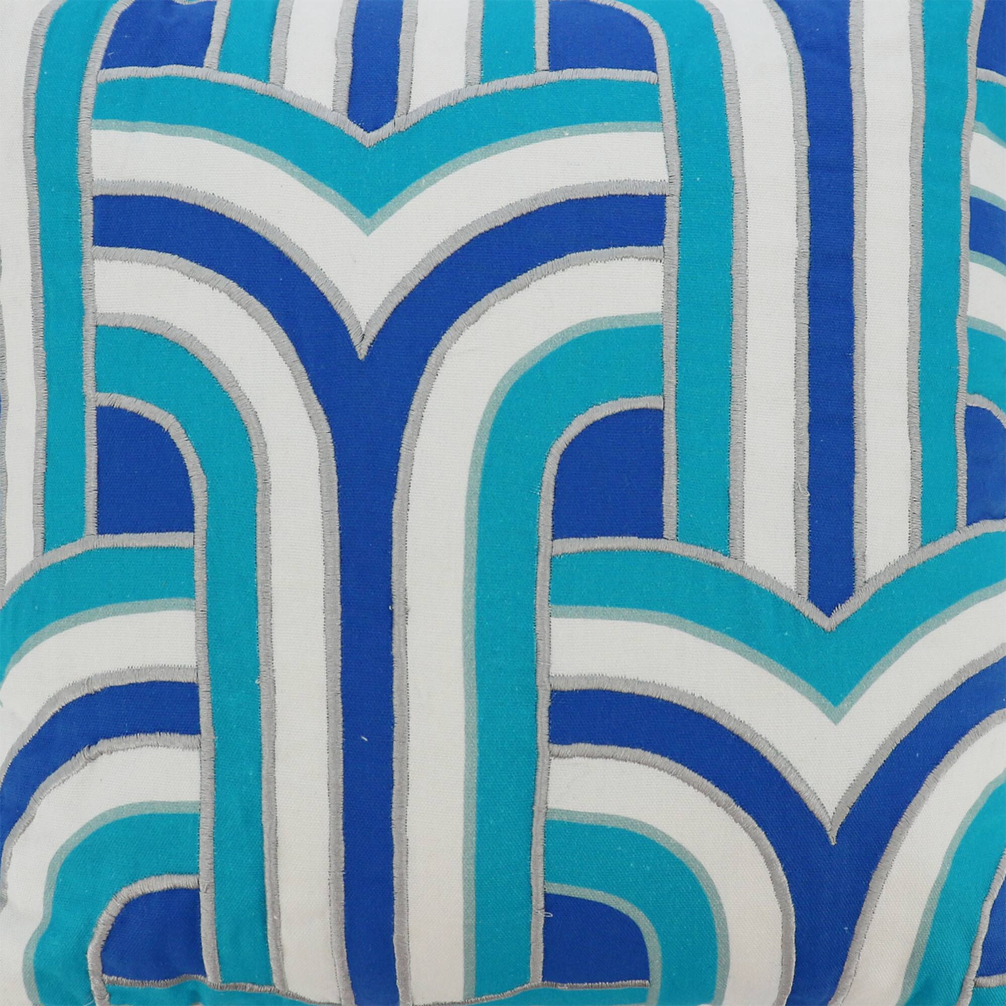 Jonathan Adler x Michaels 18" Blue & White Embroidered Pillow